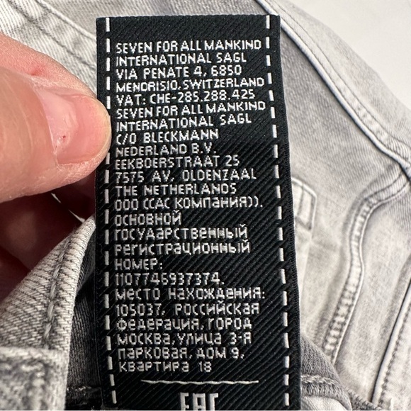 7 For All Mankind Womens The Ankle Skinny Jeans Mid-Rise Size 31 Gray White - Picture 6 of 13